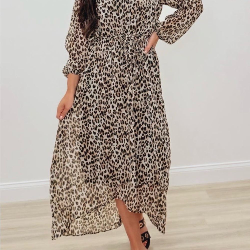 Gilli Animal Print Long Sleeve Dress